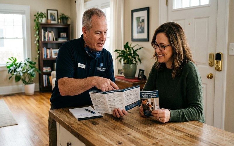 Consumer declining an upsell on a clipboard form